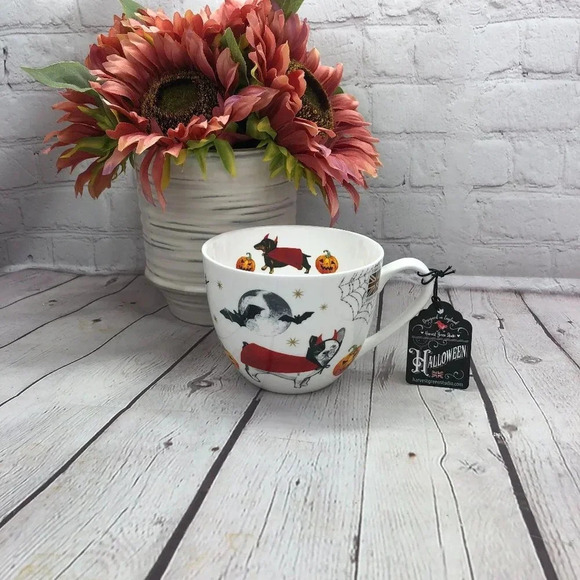 harvest Green Studio halloween mugs tea cups dachshund - Picture 1 of 7